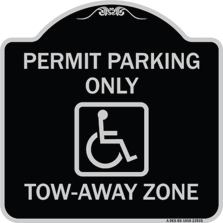 Signmission Georgia ADA Handicapped Parking Accessible Permit Parking Only Tow-Away Zone with Sym, BS-1818-23935 A-DES-BS-1818-23935